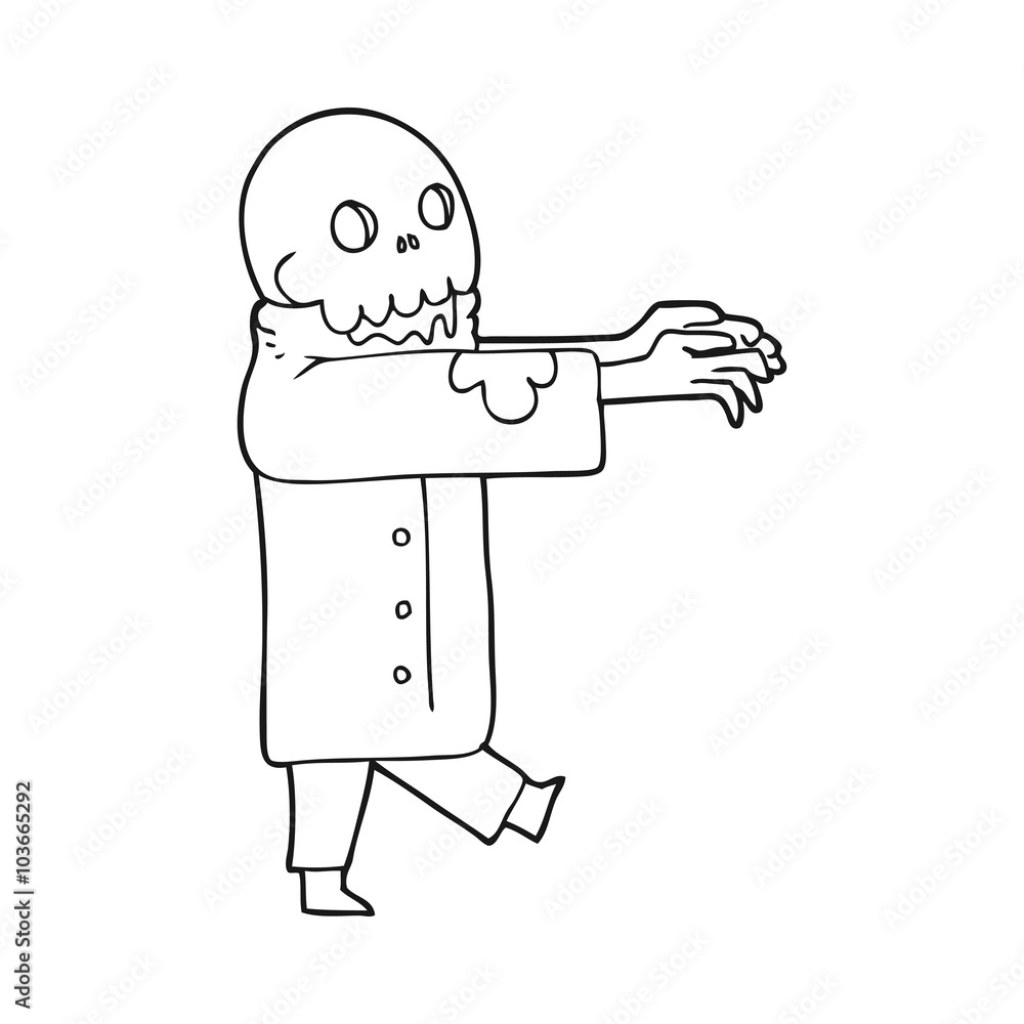 Picture of: black and white cartoon zombie Stock-Vektorgrafik  Adobe Stock