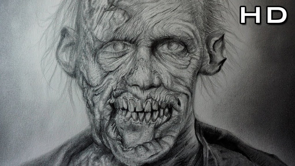 Picture of: Drawing The Walking Dead – Realistic Zombie with Pencil