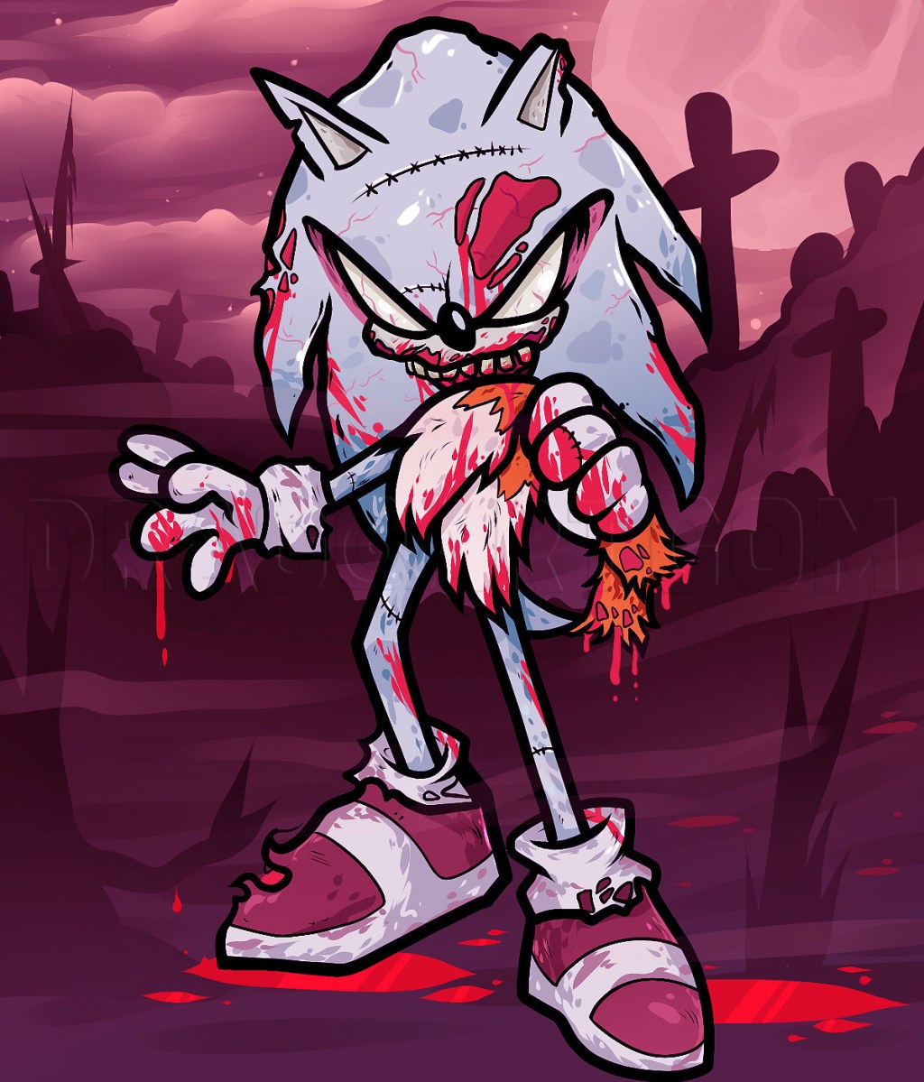 Picture of: How To Draw Zombie Sonic, Zombie Sonic The Hedgehog, Step by Step