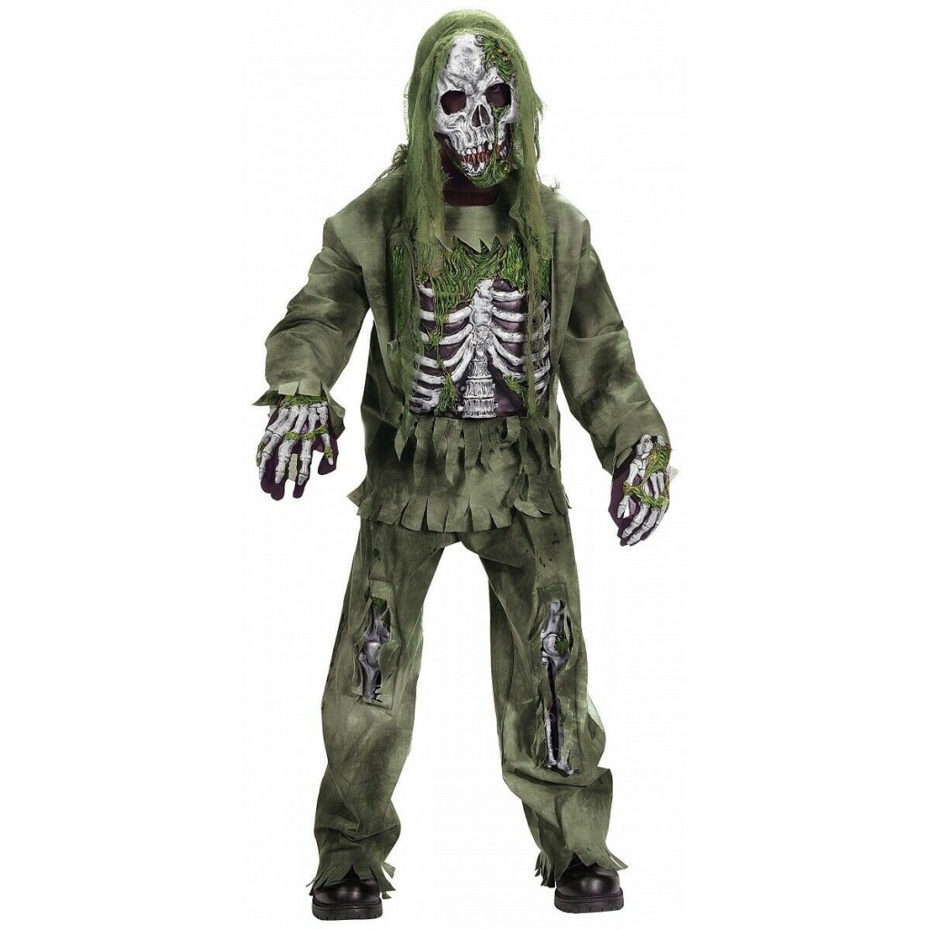 Picture of: Skeleton Zombie Costume Kids Scary Graveyard Monster Outfit