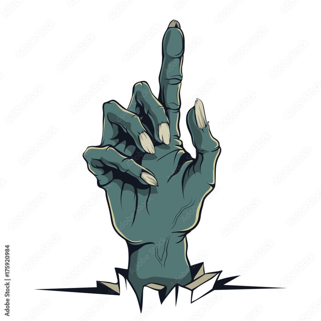 Picture of: Vector graphics, illustration in the style of a comic Zombie hand