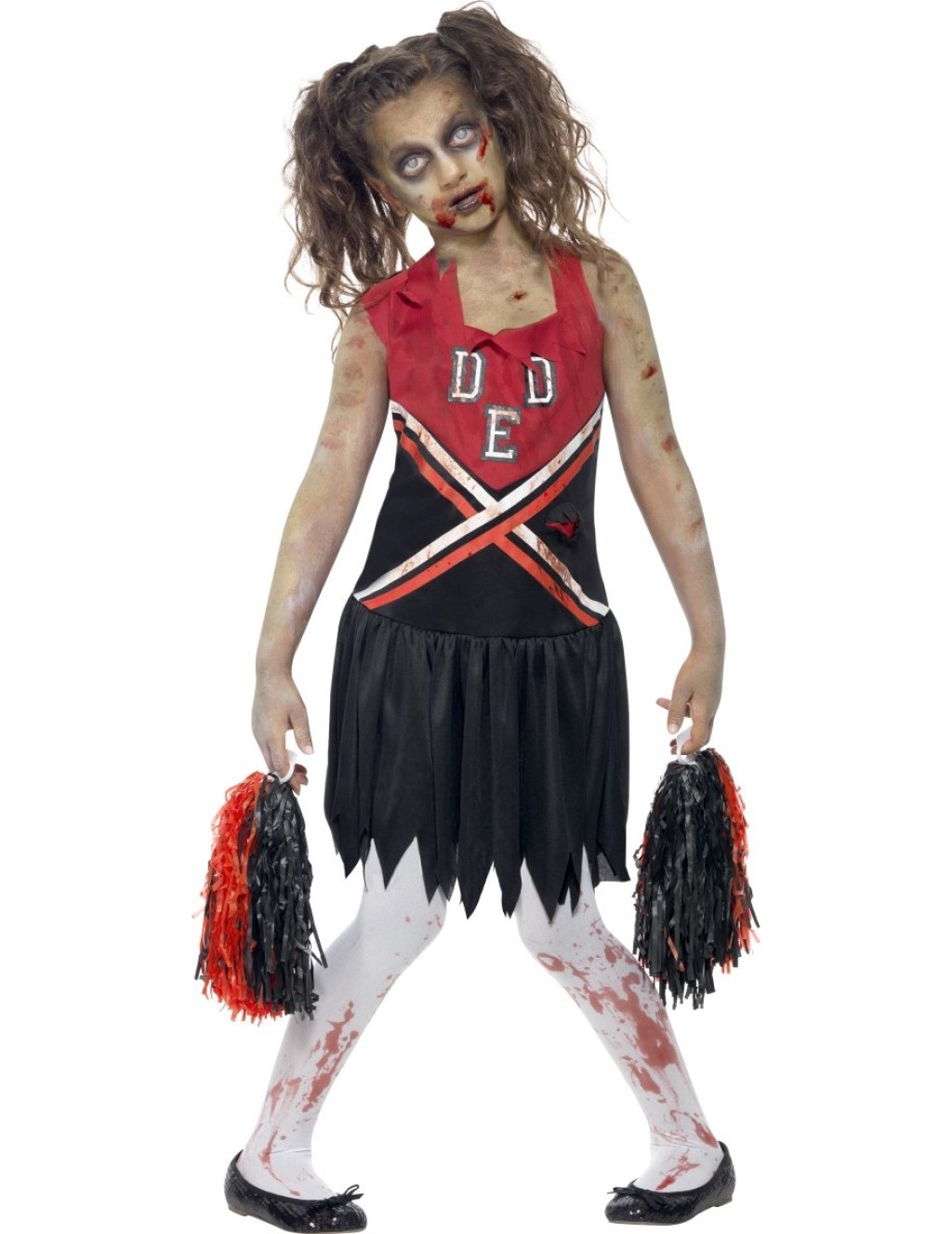 Picture of: Zombie Cheerleader Halloween Kinderkostüm rot-schwarz