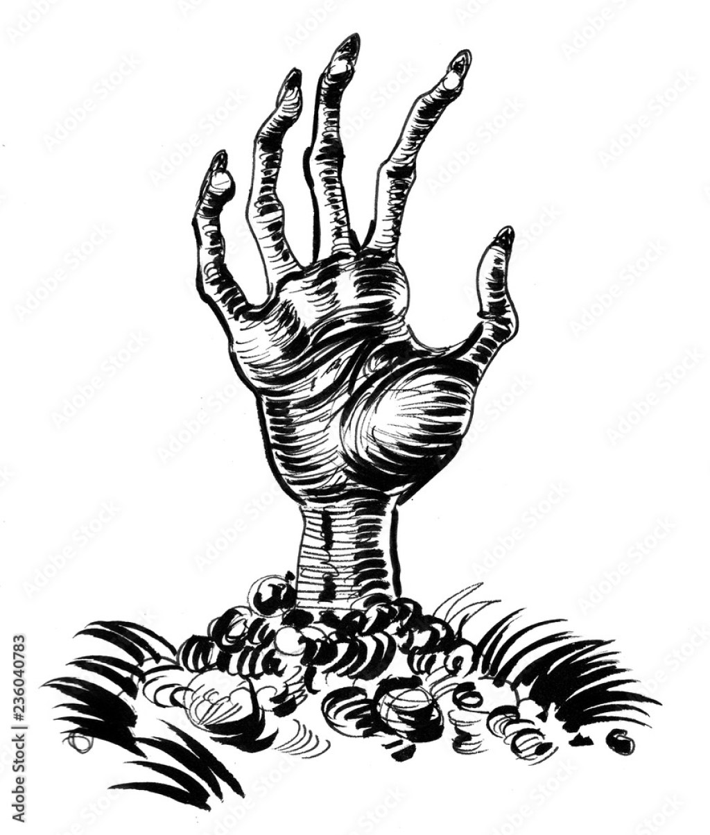 Picture of: Zombie hand sticking out of grave