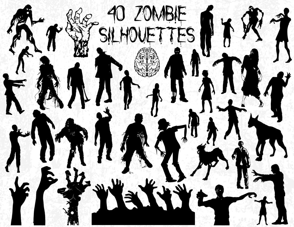 Picture of: Zombie Silhouetten, Zombie SVG, Zombie Silhouettes SVG, Halloween  Silhouettes, Halloween Deko, Zombie SVG Plotterdatei, Vektor, Clip Art